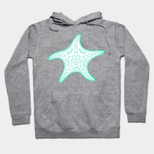 Starfish (cyan/white) Hoodie